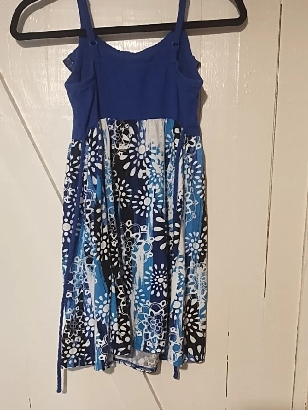 Justice Blue Floral Ruffle Sundress Like New Size 12.